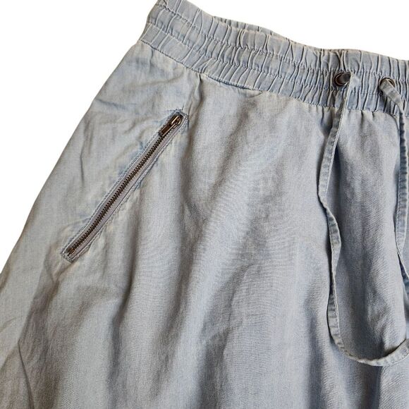 Fabletics Light Blue Chambray Denim Skirt with Drawstring Sz Lg - Picture 5 of 6